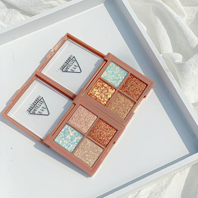 Phấn đánh mắt 4 màu kim sa chống thấm nước bằng khoai tây nghiền