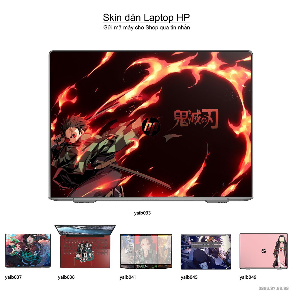 Skin dán Laptop HP in hình Kimetsu No Yaiba _nhiều mẫu 2 (inbox mã máy cho Shop)