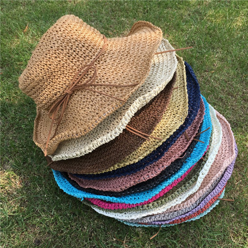 Nón cói mềm nơ dây Vintage cực xinh Mũ cói cao cấp hàng quảng châu phong cách vintage