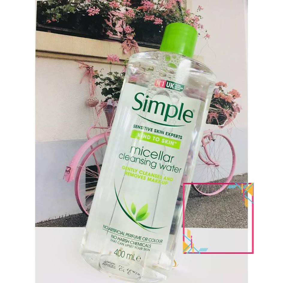 [3 Size] Nước Tẩy Trang Dịu Nhẹ Simple Kind To Skin Cleansing Micellar Water [100ml/200ml/400ml]