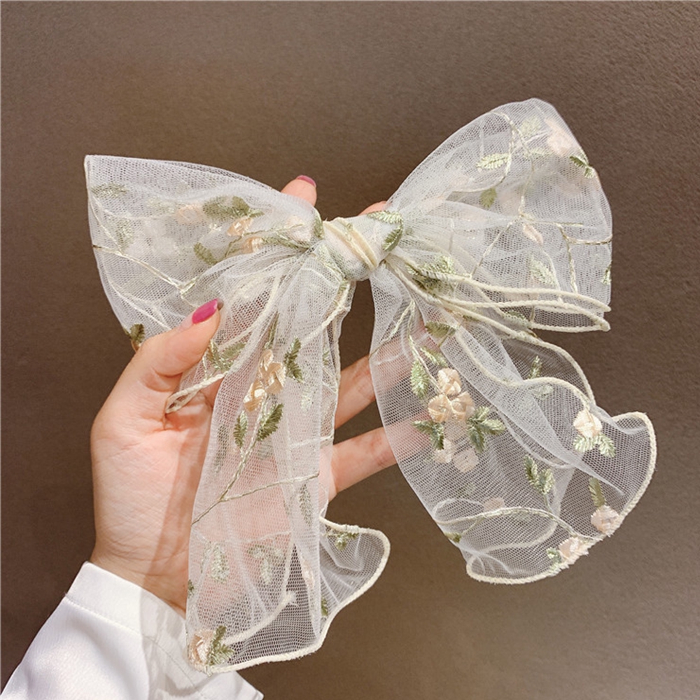 Dây Cột Tóc Phối Ren Họa Tiết Thêu Xinh Xắn