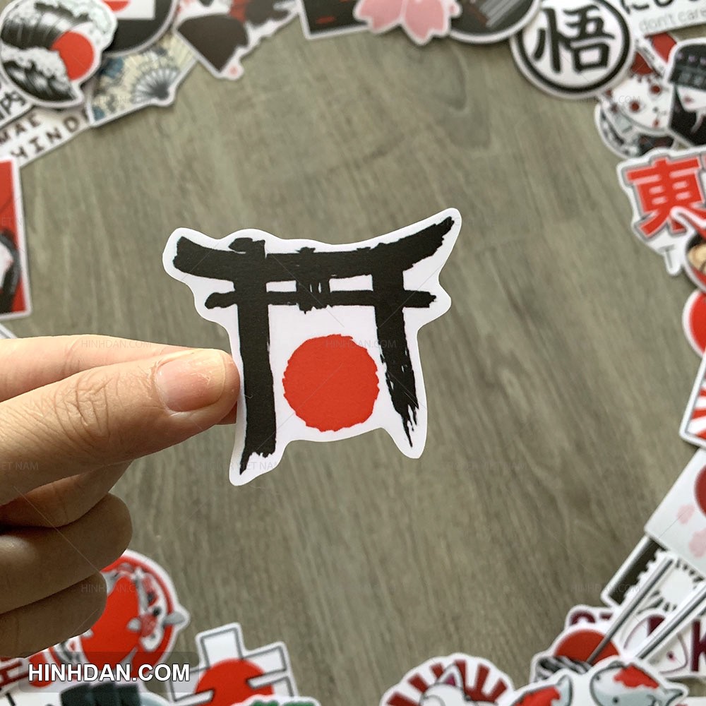 Sticker phong cách Nhật Bản - Japan  chống nước trang trí xe, laptop, nón bảo hiểm, tem dán đàn guitar, xe cub