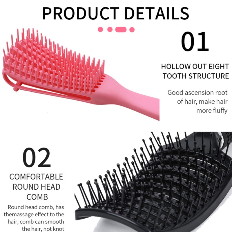 Bộ 7 Lược Chải Tóc 3 / 4 Kẹp Tóc Tạo Kiểu Chuyên Dụng Cho Salon Làm Tóc YOUYO