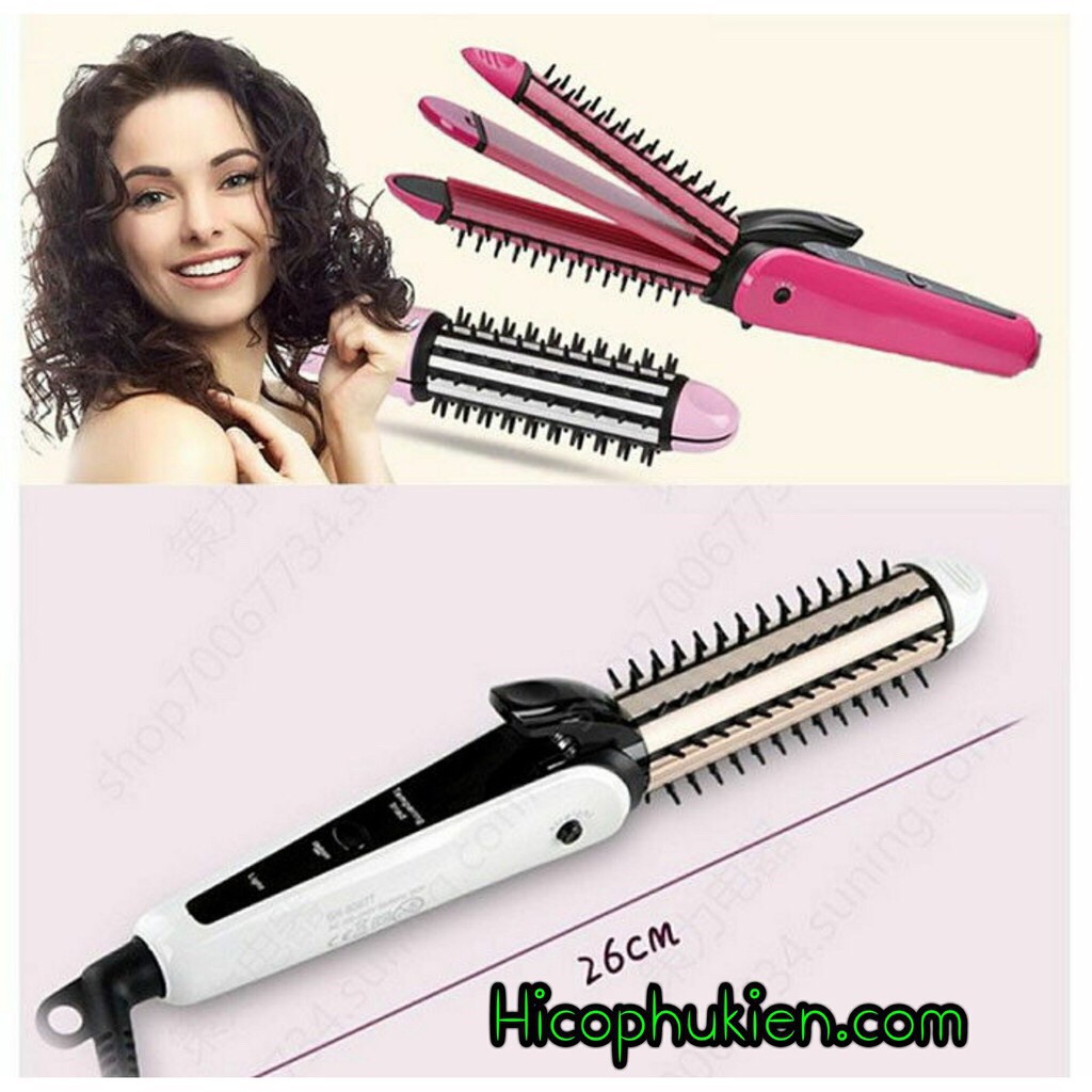 Máy làm tóc 3in1 bấm xù, làm xoăn duối thẳng