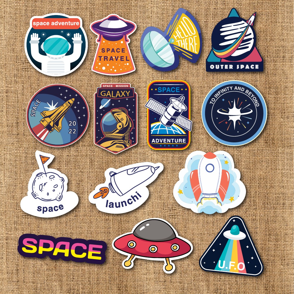 50 Sticker Vũ Trụ Galaxy chống nước sticker dán laptop, điện thoại, đàn guitar, mũ bảo hiểm, vali. MSP: G01