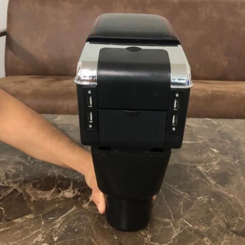 Hộp tỳ tay xe Honda Brio cao cấp tích hợp cổng sạc USB - Bảo hành 12 tháng dự bị