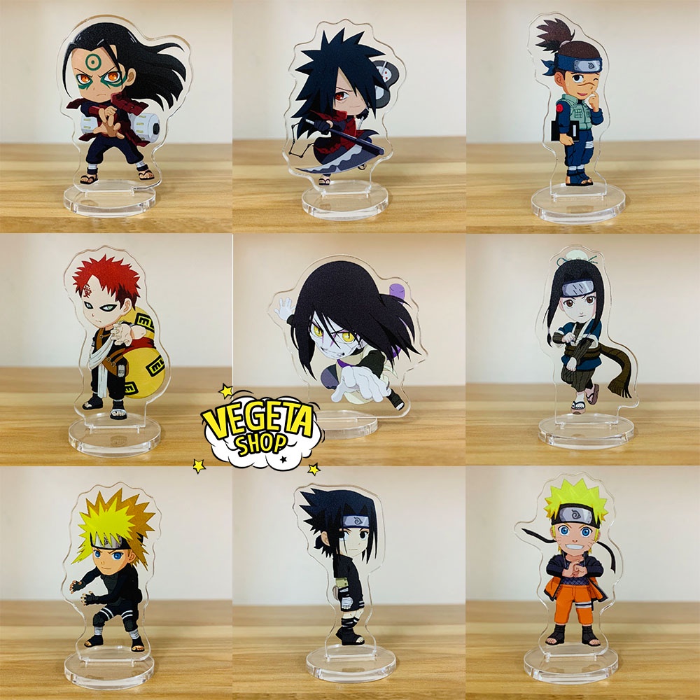 Mô Hình Tượng Standee Acrylic Mica 2 mặt - Set 9 Naruto Sasuke Kakashi Sakura Hinata Neji Rock Lee Gaara Jiraiya Itachi