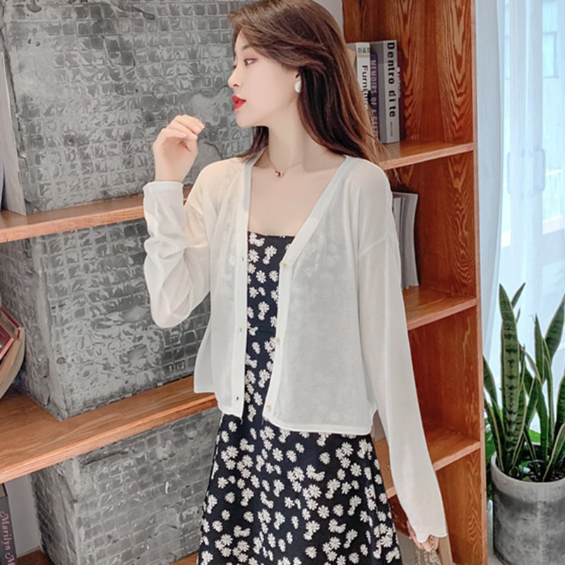 Áo khoác cardigan dệt kim chống nắng thời trang Hàn Quốc ngọt ngào cho nữ | BigBuy360 - bigbuy360.vn