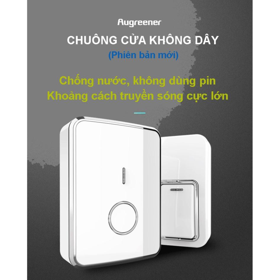 Chuông cửa không dây chống nước, không dùng pin Augreener N1 (Phiên bản nâng cấp)