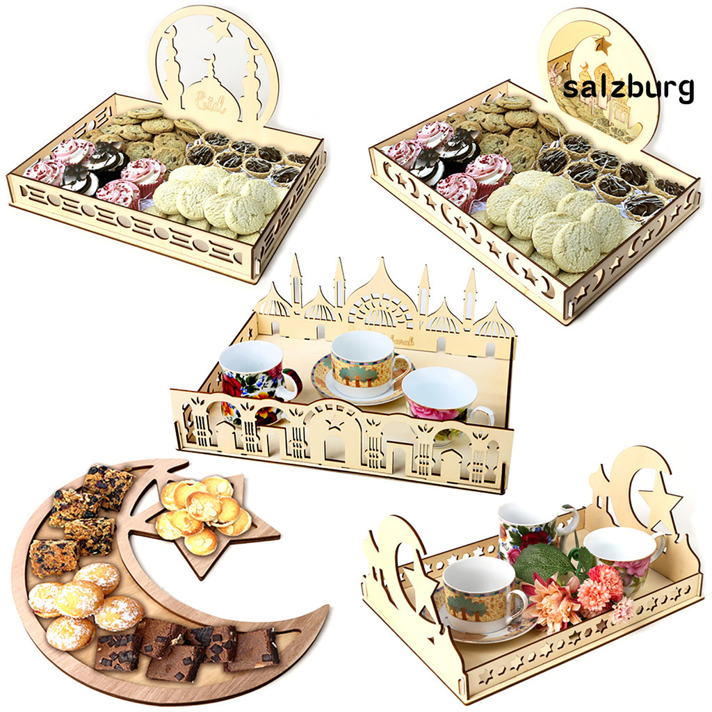 Khay Gỗ Hình Chữ Nhật Thiết Kế Đục Lỗ Trang Trí Nhà Cửa Diy