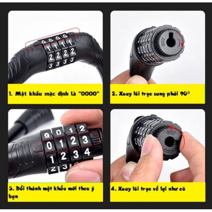 Khóa Số Xe Đạp Đa Năng Nhỏ Gọn Mã 4 Số