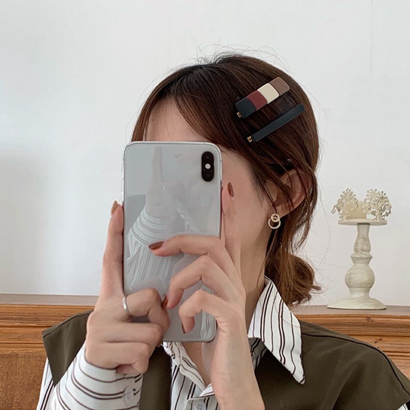 Set 2 Kẹp Tóc Nữ Màu Sắc Ngọt Ngào Vintage