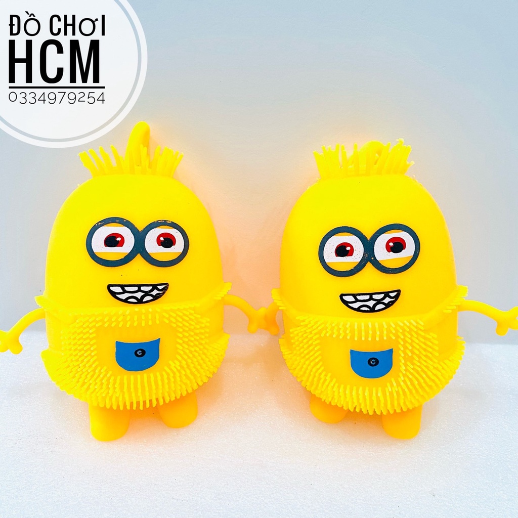 [CÓ ĐÈN - LOẠI LỚN] Đồ chơi xả stress, bóp bong bóng đàn hồi hình Minion, đồ chơi bóp tay bằng silicon giảm căng thẳng