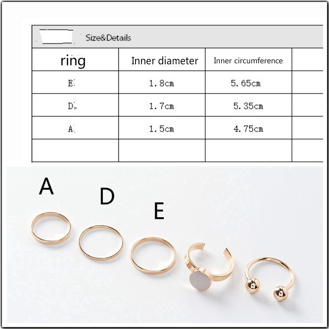 Set 5 nhẫn đeo tay phong cách Boho thời trang cho nữ