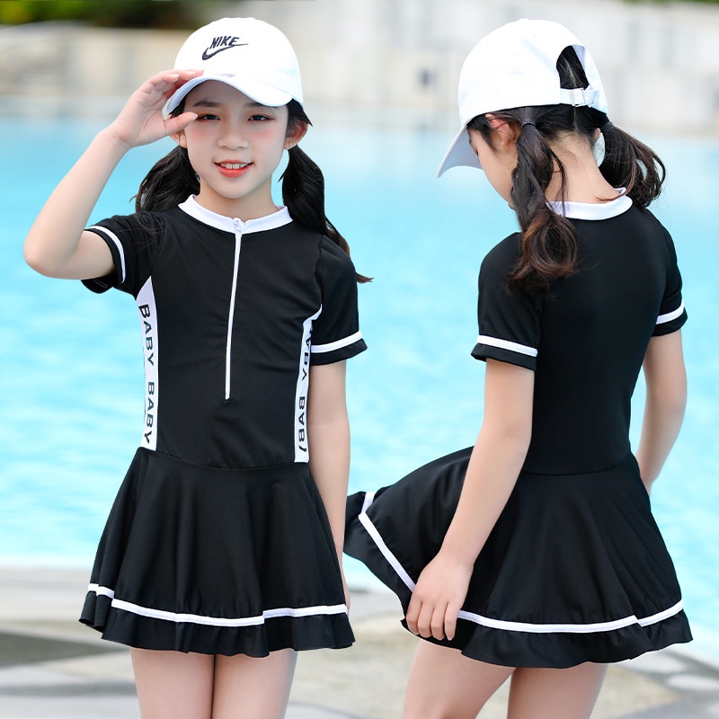 Bộ Đồ Bơi Một Mảnh Kiểu Thể Thao Phong Cách Hàn Quốc Dễ Thương Cho Bé Gái