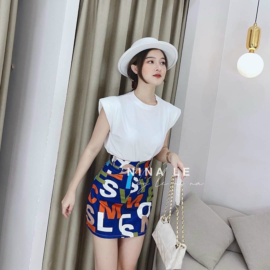Gunkaymatter Sét Áo Kèm Chân Váy In Họa Tiết Thời Trang Nữ Thiết Kế Sang Chảnh Phù Hợp Mọi Phong Cách