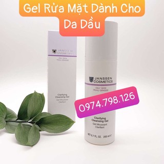 🌺GEL RỬA MẶT DÀNH CHO DA DẦU JANSSEN COSMETICS CLARIFYING CLEANSING GEL .