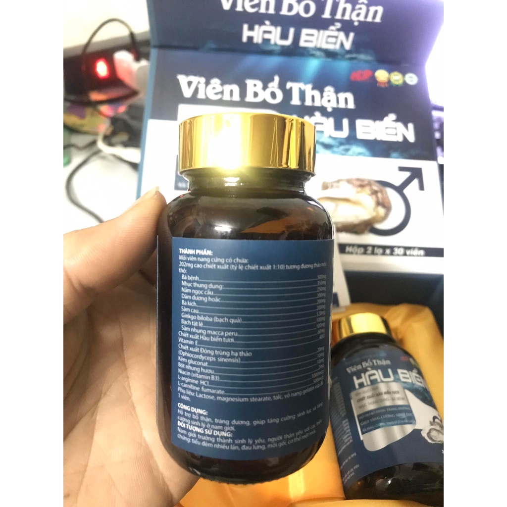 Viên bổ thận HÀU BIỂN - Tinh chất Hàu Biển OB- Tăng cường chức năng sinh lý nam ( Hộp 2 lọ x 30 viên)