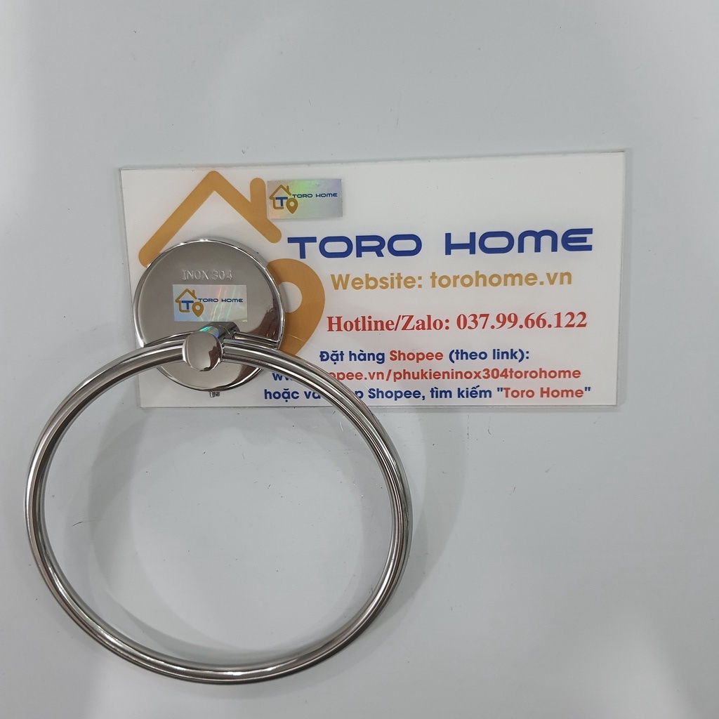 Vòng treo khăn inox 304 MV-667T Toro Home, Cam kết chất liệu inox Chuẩn 304