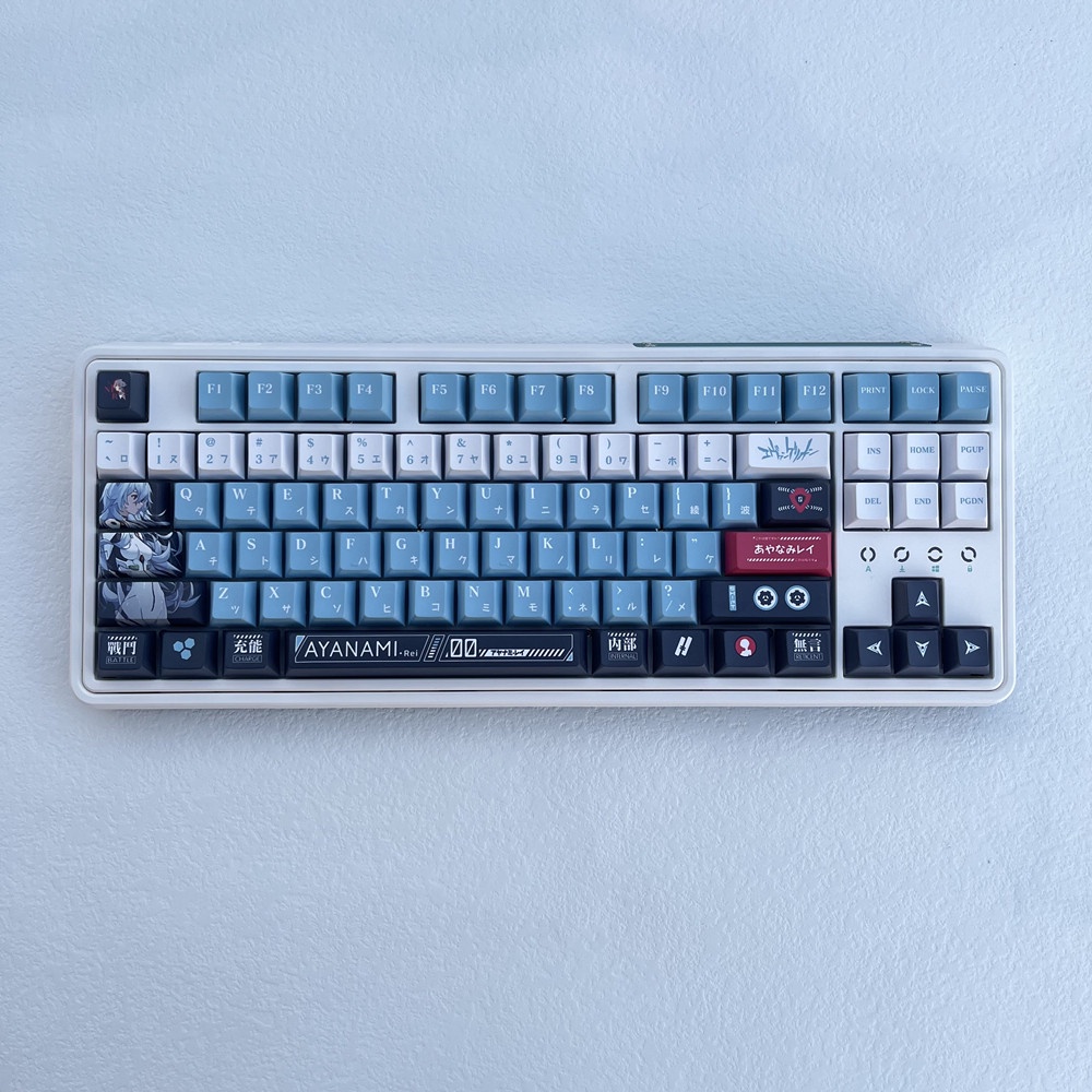 Ayanami Rei Keycaps Cherry Profile EVA  Anime PBT Dye Sub Bàn phím cơ học Keycap Set