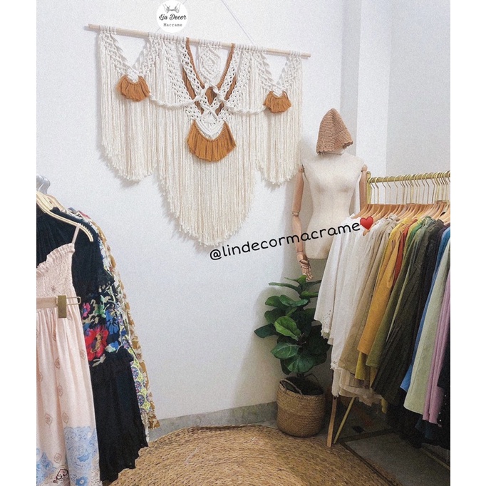 Mành Macrame Treo Tường Decor Trang Trí Nhà Cửa,Homestay,...Size 1m2x80cm