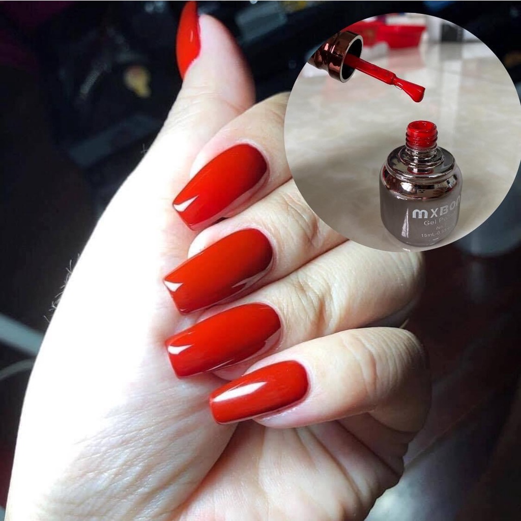 Sơn móng tay gel màu đỏ tươi , chai sơn 15 ml