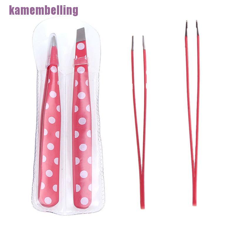 Bộ 2 Dụng Cụ Tẩy Lông Bằng Thép Không Gỉ Họa Tiết Da Báo / Chấm Bi Dễ Thương Cho Nữ