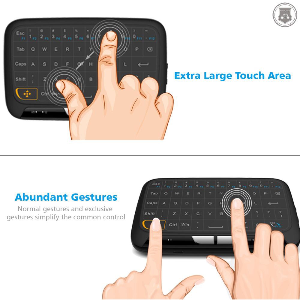 ☞[ready stock]H18 2.4GHz Wireless Keyboard Full Touchpad Remote Control Keyboard Mouse Mode with Large Touch Pad Vibration Feedback