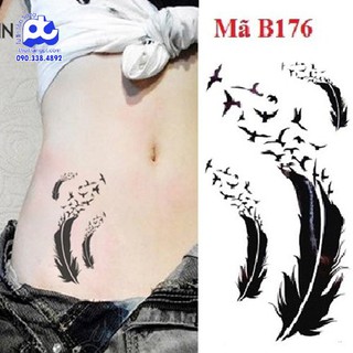 Hình Xăm Dán Tattoo Lông Chim