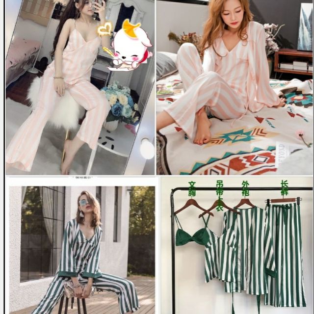 [QCCC - Set choàng] Set ngủ lụa nhiều món cao cấp