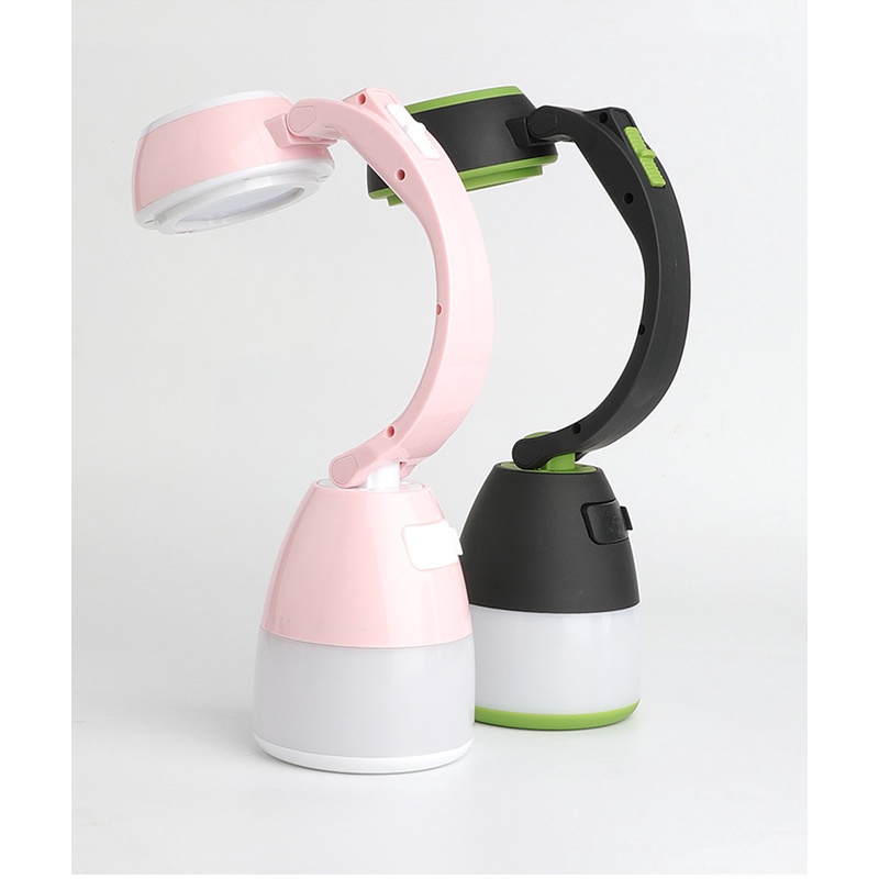 Đèn Pin Cầm Tay Tích Điện Kiêm Sạc Dự Phòng Để Bàn, Cắm Trại - Đèn Di Động 3 Chức Năng