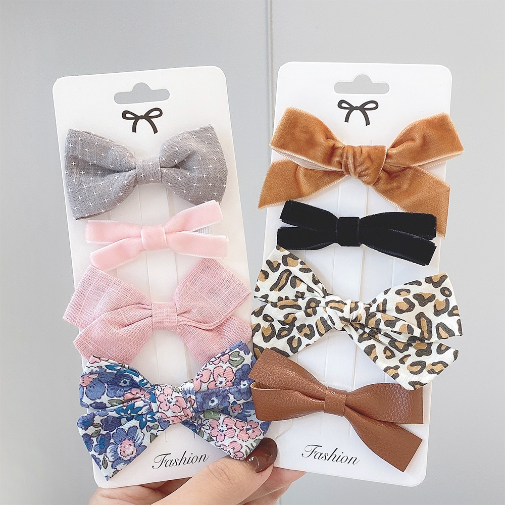 Set 4 Kẹp tóc KIDSBOWS hình nơ/bông hoa dễ thương thời trang cho bé gái