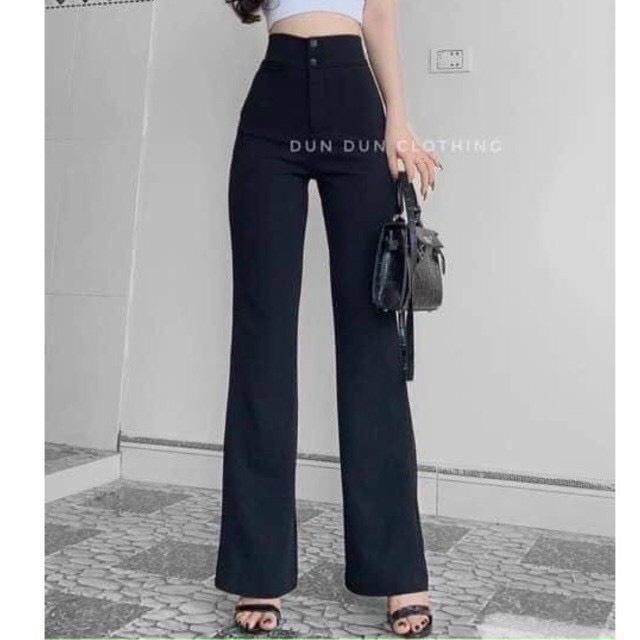 QUẦN TÂY ĐEN ỐNG LOE LỤA TUYẾT MƯA THIẾT KẾ CAO CẤP - QUẦN ỐNG LOE NỮ ĐEN ĐỦ SIZE S M L TTP STORE