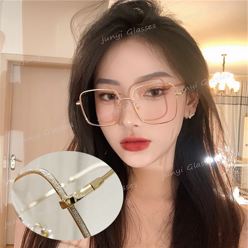 Kính Mát Gọng Vuông Lớn Chống Bức Xạ Ánh Sáng Xanh Thời Trang Cho Nữ
