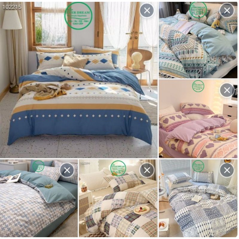 Tặng vỏ gối ôm, Bộ chăn ga gối 4 món, 100% cotton Living nhập khẩu cao cấp, Everdream nhiều mẫu, miễn phí bo chun | BigBuy360 - bigbuy360.vn