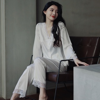 Bộ đồ ngủ pijama lụa dear mydarling phối ren cao cấp - m18
