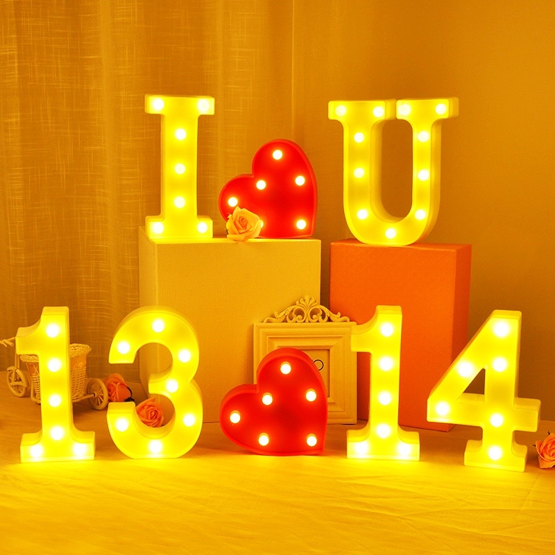 Đèn Led Số 0-9 Trang Trí Tiệc Tặng Kèm 2 Pin AA