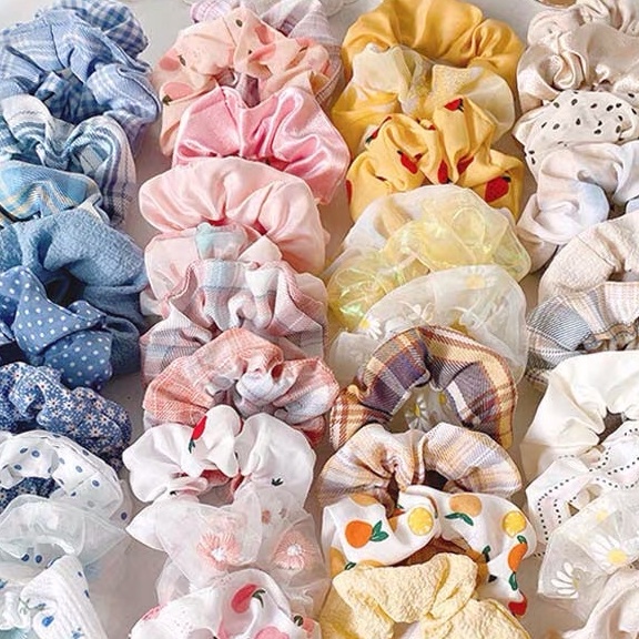 Set 5 cột tóc scrunchies mix hot trend 2021