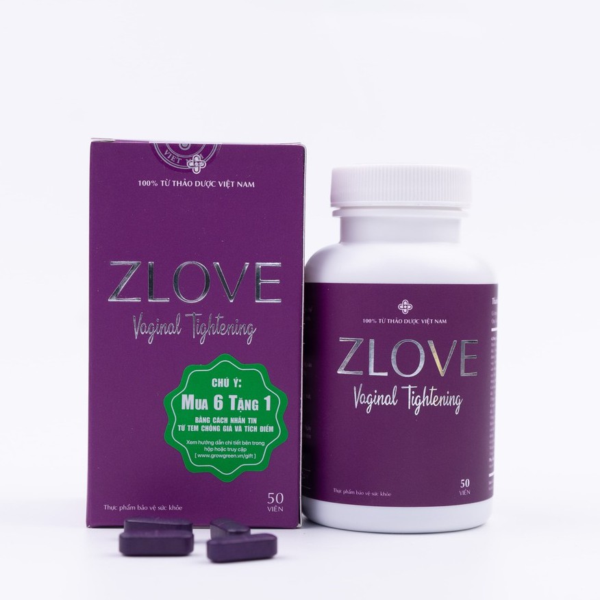 Zlove - se khít, bôi trơn làm hồng vùng kín, tăng cường estrogen, tăng cường sức khỏe ( hộp 50 viên )