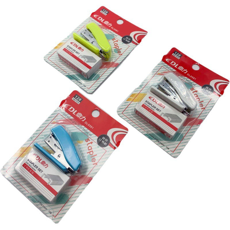 Stationery / Office Supplies, Staples, Blue, white, green, For books, documents, bills, paper binding, mini stapler sets 【lyfs】