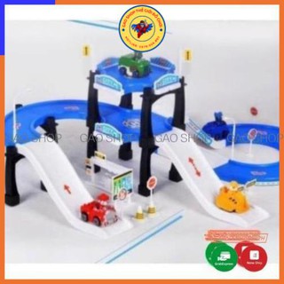 Đồ chơi chó cứu hộ Paw Patrol và mô hình lắp ráp cầu trượt và bãi đỗ xe Parking Lot