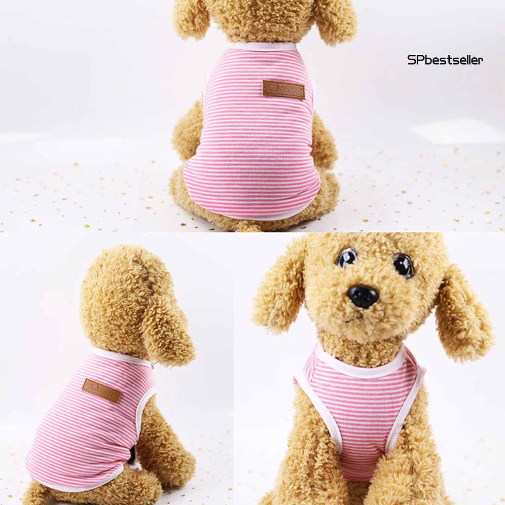 Áo vest co giãn họa tiết kẻ sọc thời trang mùa hè cho thú cưng
