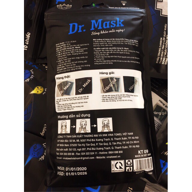 Khẩu trang than hoạt tính 4 lớp Dr.Mask Lọc Bụi Mịn, Kháng Khuẩn - Hàng Có Sẵn | BigBuy360 - bigbuy360.vn