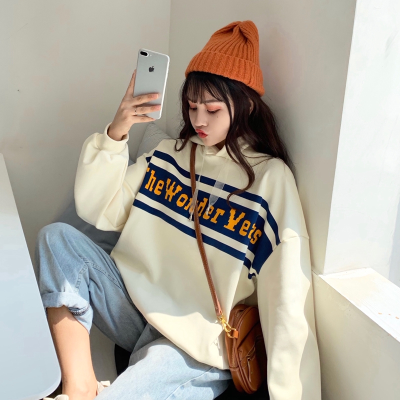 winter casual Hooded sweater letter printed new loose casual wild ulzzang tops | BigBuy360 - bigbuy360.vn