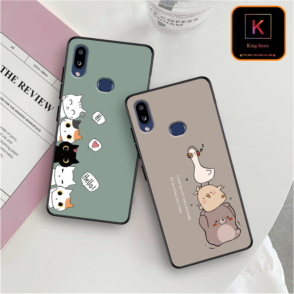 Ốp lưng Samsung A10 - Samsung A10s - Ốp in hình Cat&amp;Bear đáng yêu - Chất liệu TPU siêu bền, bảo vệ máy