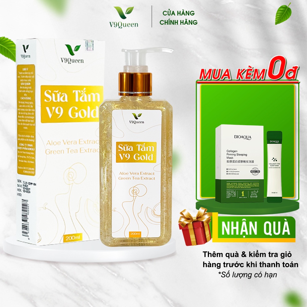 Sữa tắm nước hoa, dưỡng trắng da, mùi hương trái cây dịu mát - V9 Gold 200ml/Chai