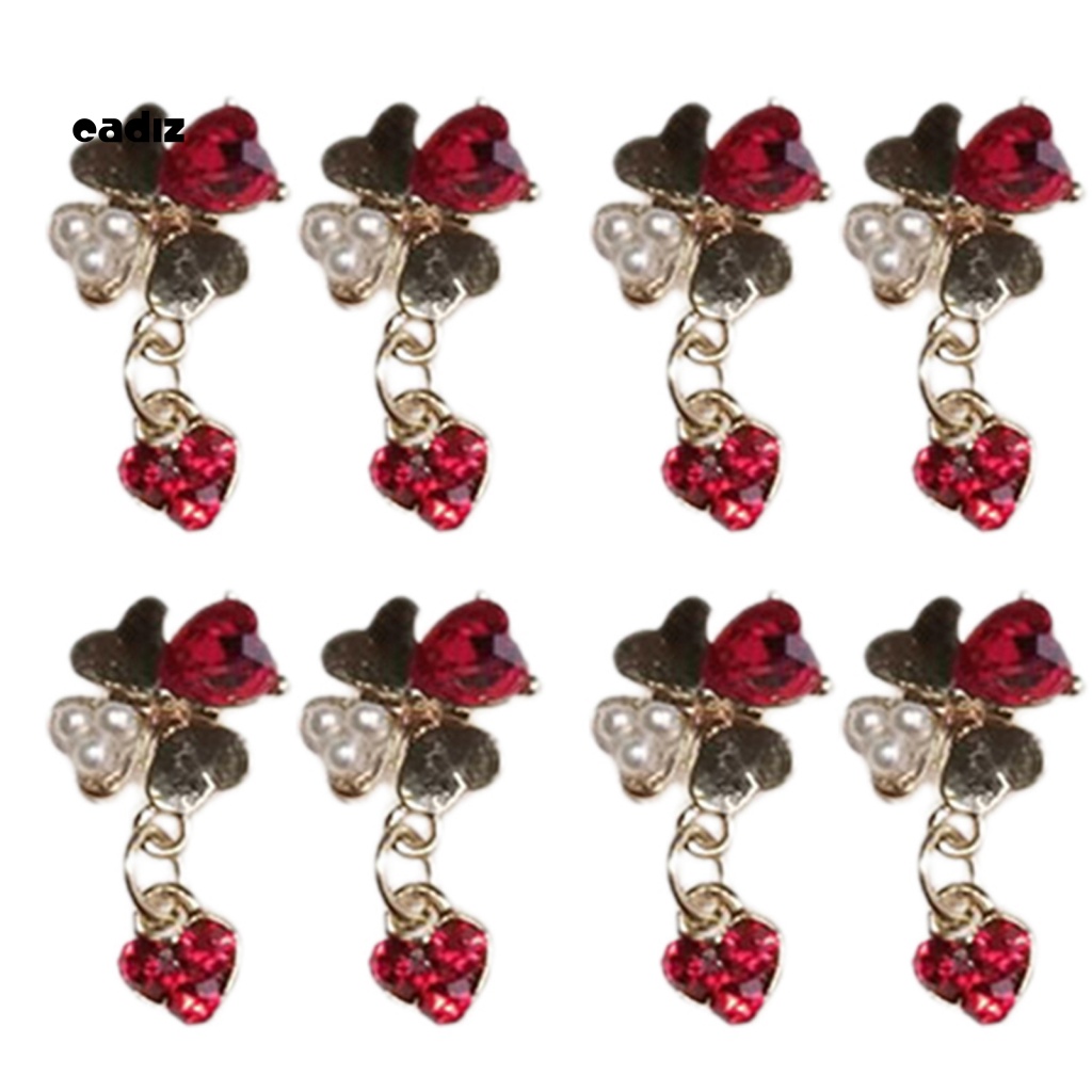 Bộ 20 Phụ Kiện Trang Trí Móng Tay Hình Cỏ 4 Lá Sang Trọng