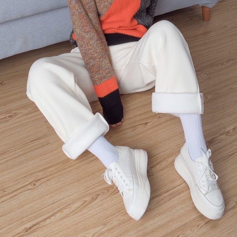 Q05 Quần ống suông lót lông kèm ảnh thật