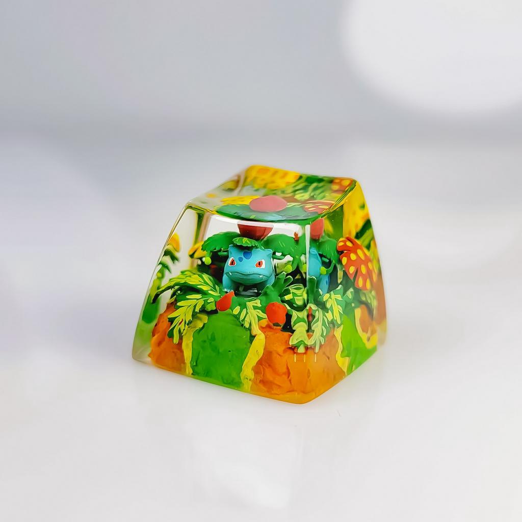 Nút bàn phím Pokemon, nút bàn phím Ivysaur , Bàn phím nhân vật hoạt hình -  Ivysaur keycap, POKÉMON Artisan Keycap
