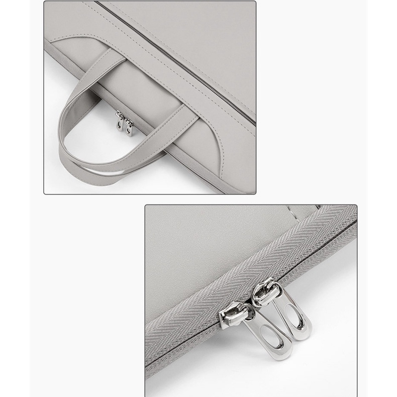 Baona/ RT Túi da mềm chống thấm nước có ngăn đựng phụ kiện sạc thích hợp cho Air Pro Acer Dell 11 12 13 14 15.6 17 inch